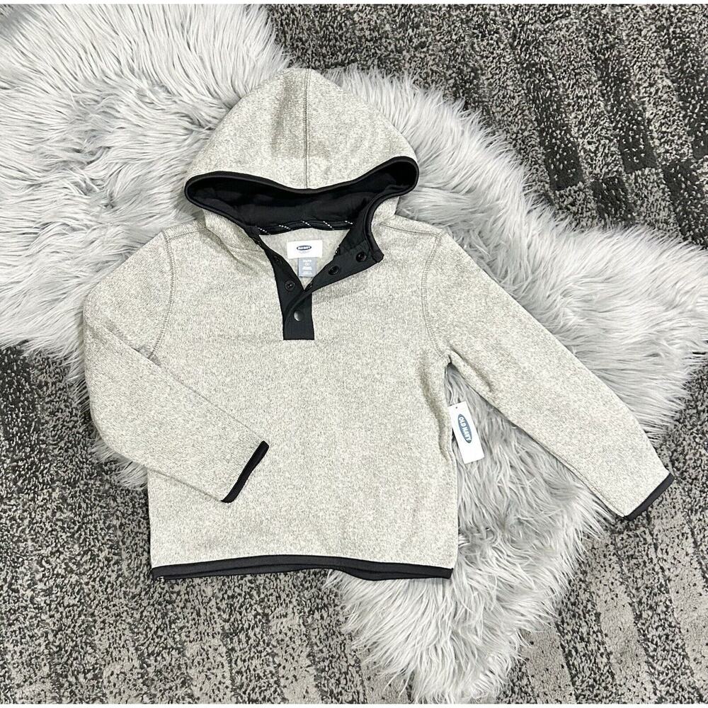 Old Navy Children's Fleece Lined Pull Over Hoodie Size XS (5) In Grey